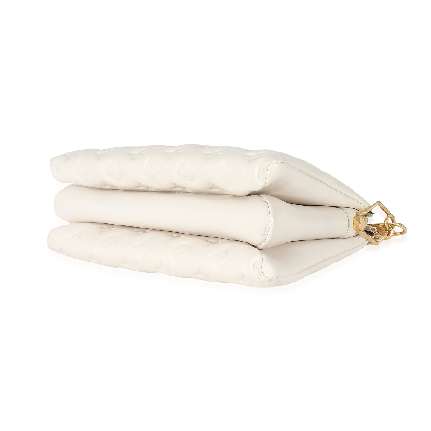 Louis Vuitton Louis Vuitton Cream Puffy Lambskin Monogram Coussin PM