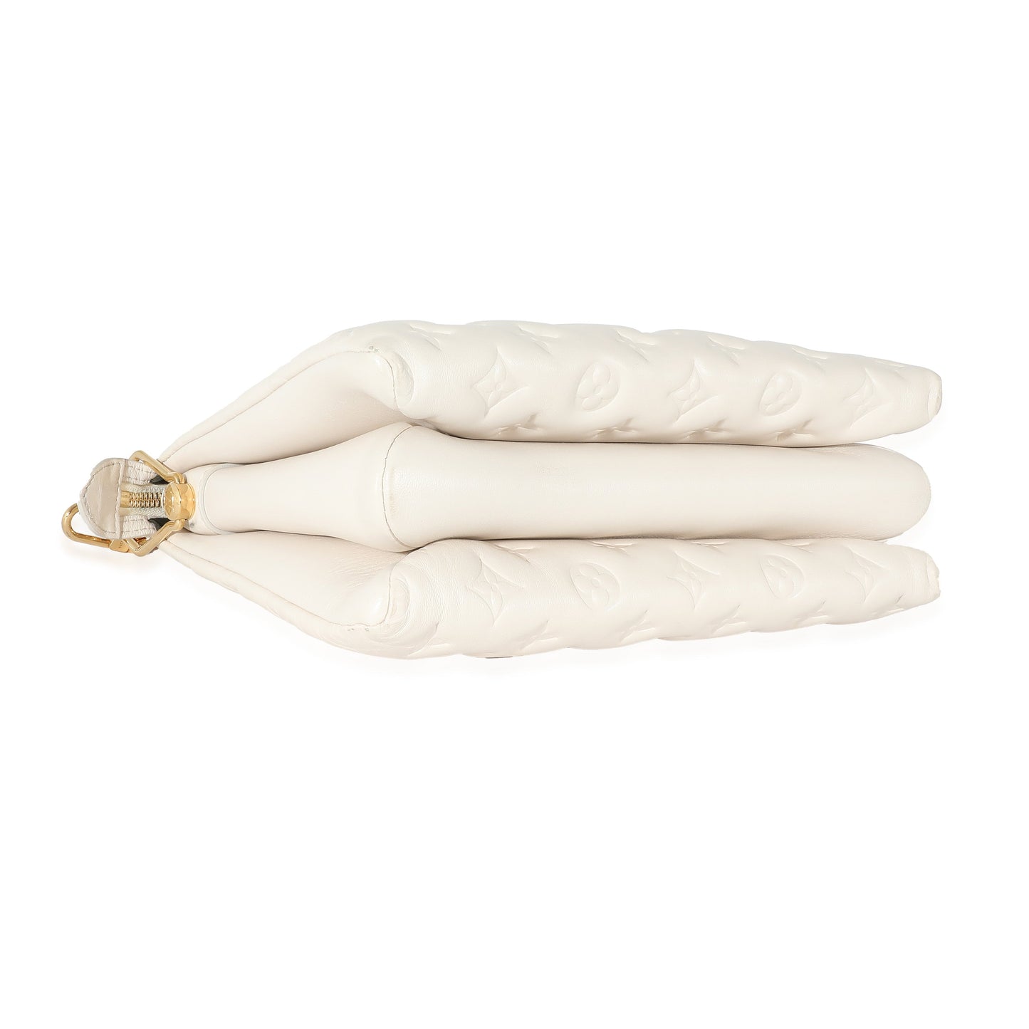Louis Vuitton Louis Vuitton Cream Puffy Lambskin Monogram Coussin PM