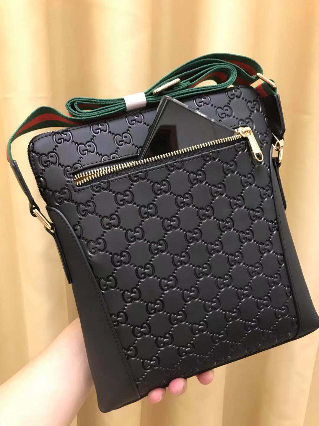 GG CROSSBODY BLACK RED LEATHER Amelia