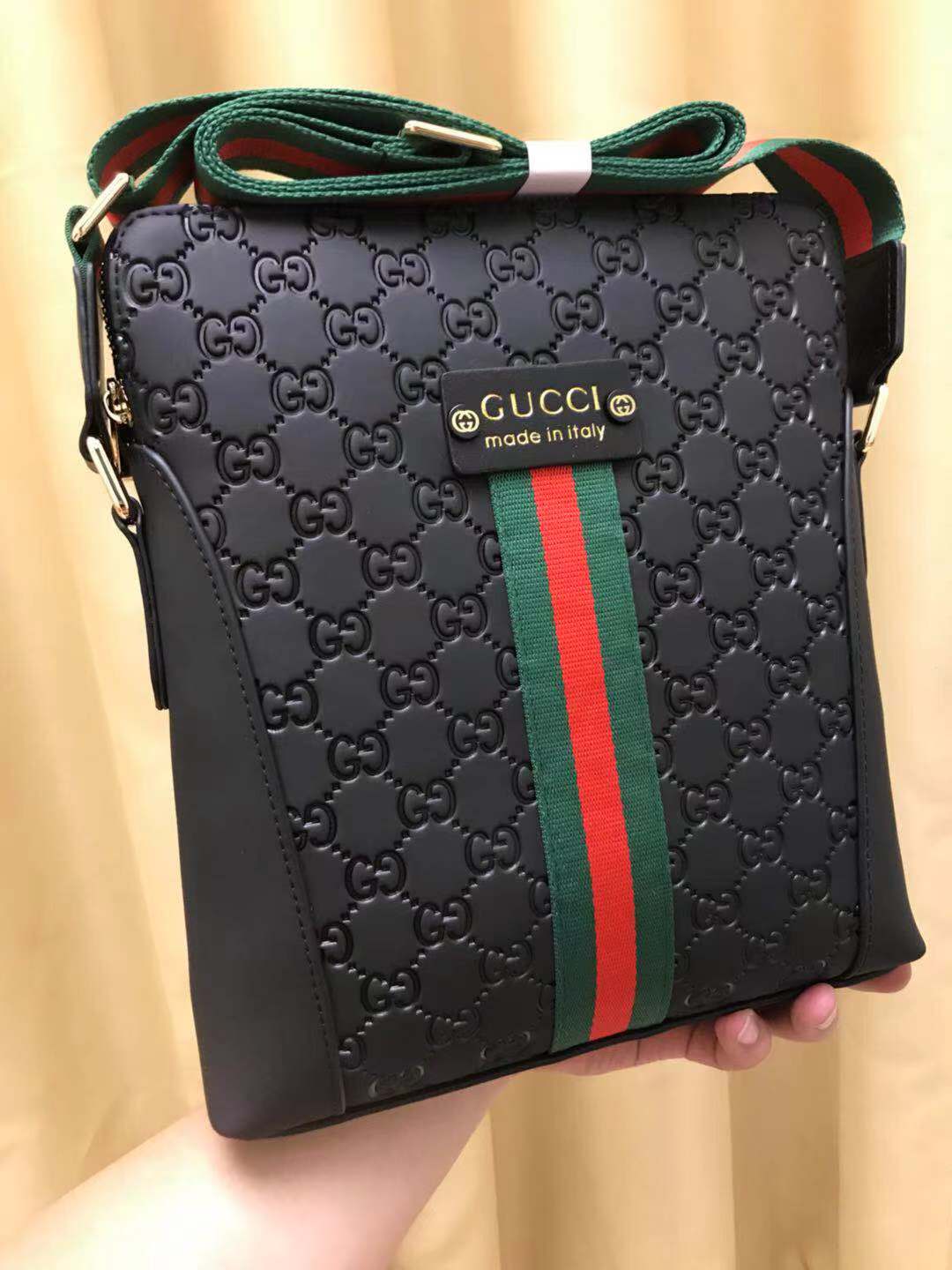 GG CROSSBODY BLACK RED LEATHER Amelia