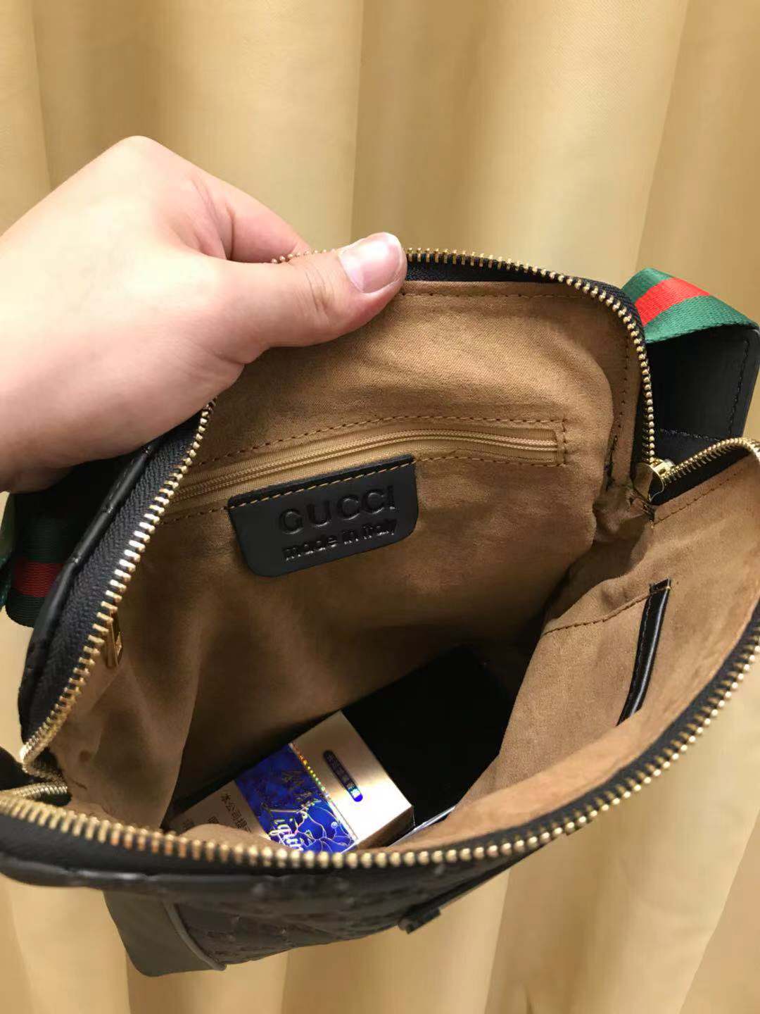 GG CROSSBODY BLACK RED LEATHER Amelia