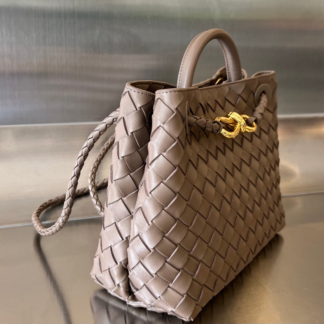 Amelia SMALL ANDIAMO 25CM CHOCOLATE LAMBSKIN