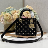 SMALL LADY 20 BUTTERFLY STUD BLACK LAMBSKIN Amelia