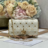 MISS LADY 21 BUTTERFLY STUD WHITE LAMBSKIN Amelia