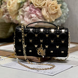 MISS LADY 21 BUTTERFLY STUD BLACK LAMBSKIN Amelia