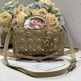 MEDIUM LADY D-JOY 26 BUTTERFLY STUD OLIVE LAMBSKIN Amelia