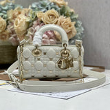 SMALL LADY D-JOY 22 BUTTERFLY STUD WHITE LAMBSKIN Amelia