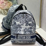 TRAVEL BACKPACK 20CM WHITE BLUE OBLIQUE JACQUARD Amelia