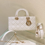 MEDIUM LADY D-JOY 26 WHITE LAMBSKIN Amelia