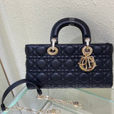 MEDIUM LADY D-JOY 26 BLACK LAMBSKIN Amelia