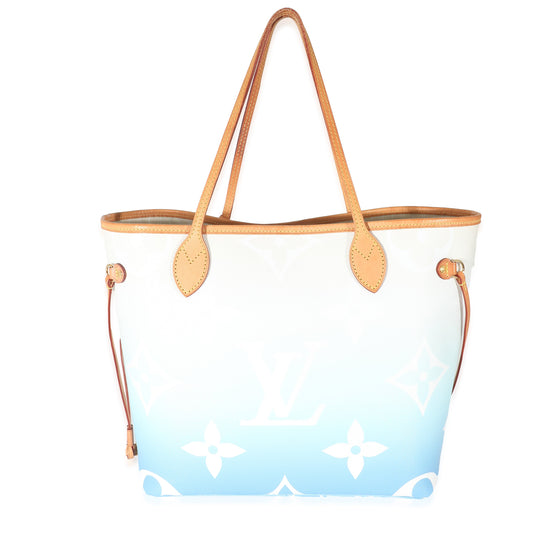Louis Vuitton Louis Vuitton Blue White Giant Monogram Canvas By The Pool Neverfull MM