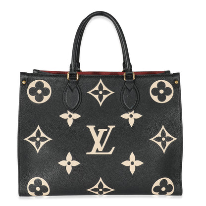Louis Vuitton Black Beige Monogram Giant Empreinte Onthego MM