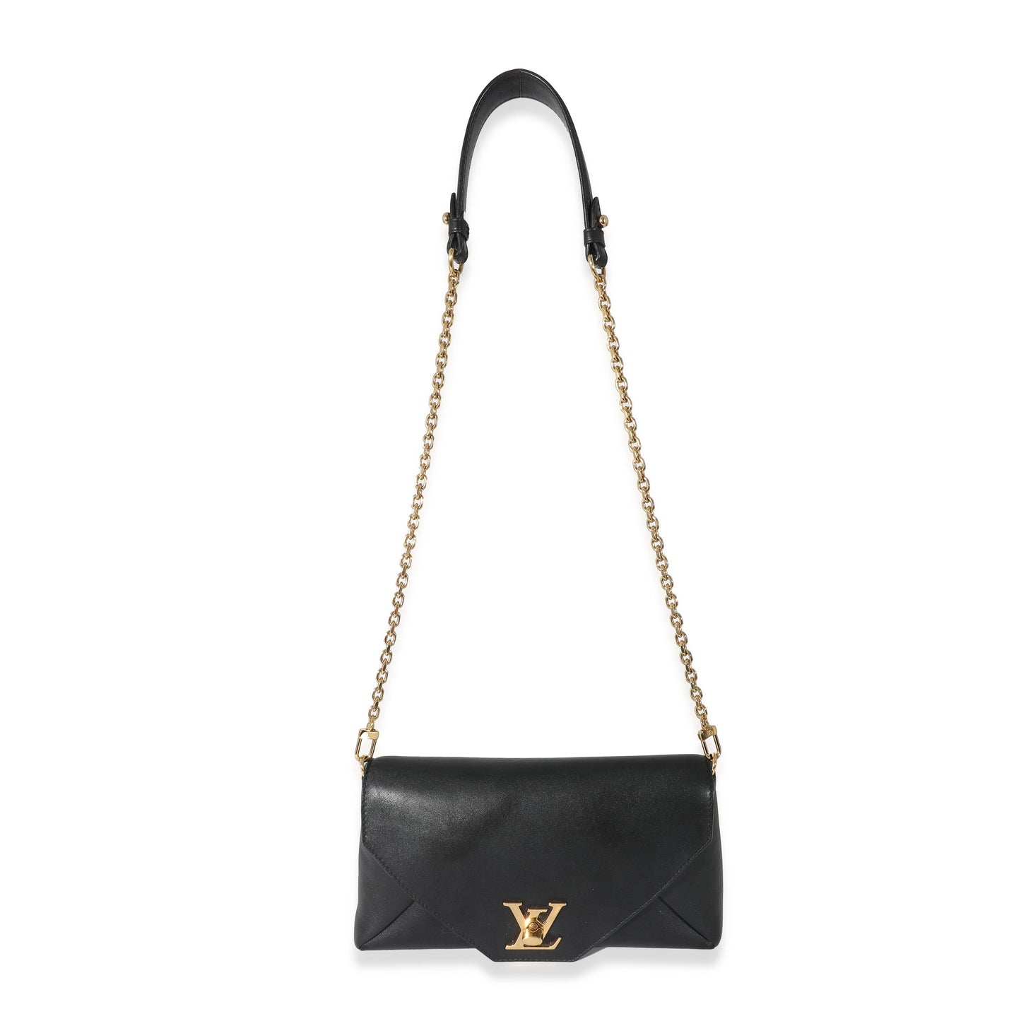 Louis Vuitton Louis Vuitton Black Calfskin Love Note Chain Clutch 