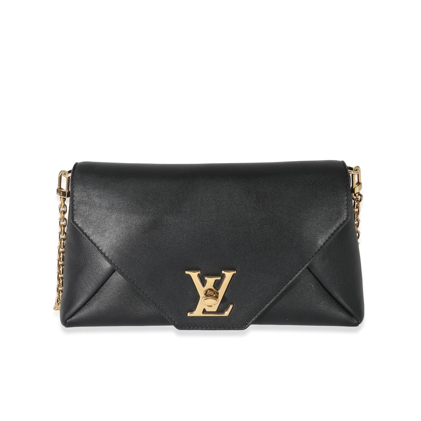 Louis Vuitton Louis Vuitton Black Calfskin Love Note Chain Clutch 