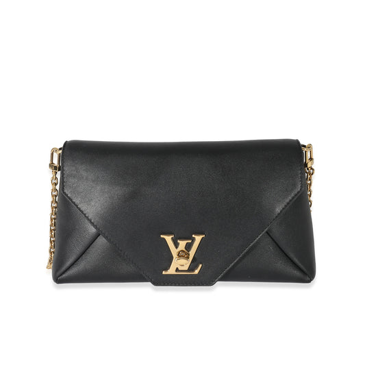 Louis Vuitton Louis Vuitton Black Calfskin Love Note Chain Clutch 