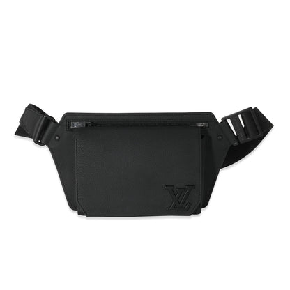 Louis Vuitton Louis Vuitton Black Grained Calfskin Aerogram Takeoff Sling Bag