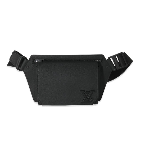 Louis Vuitton Louis Vuitton Black Grained Calfskin Aerogram Takeoff Sling Bag