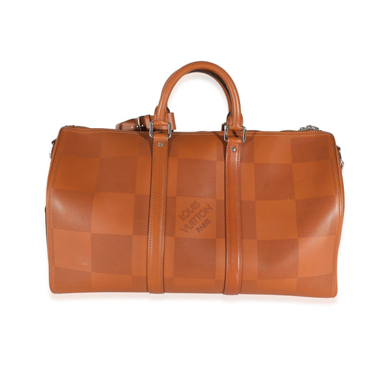 Louis Vuitton Cognac Nomade Grand Damier Keepall Bandoulière 45