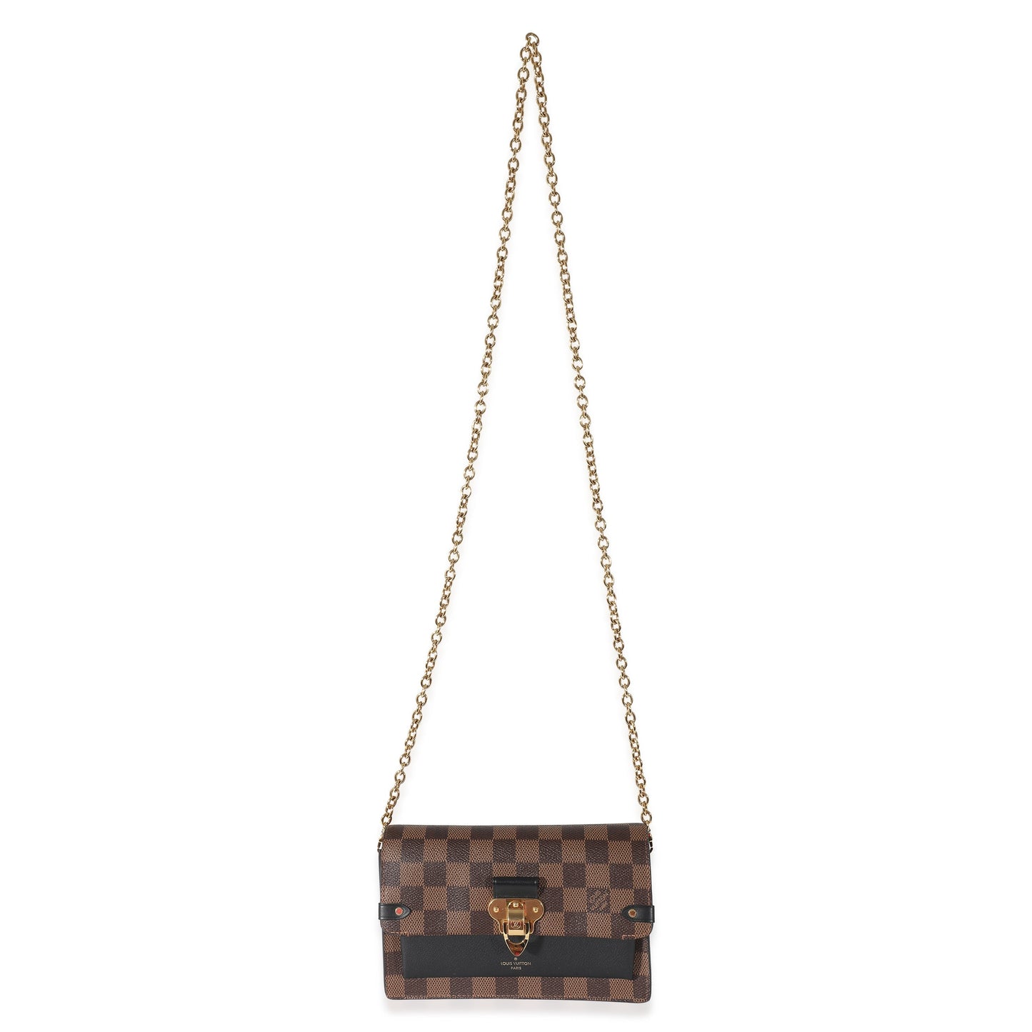 Louis Vuitton Louis Vuitton Black Damier Ebene Canvas Vavin Chain Wallet
