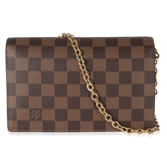 Louis Vuitton Louis Vuitton Black Damier Ebene Canvas Vavin Chain Wallet