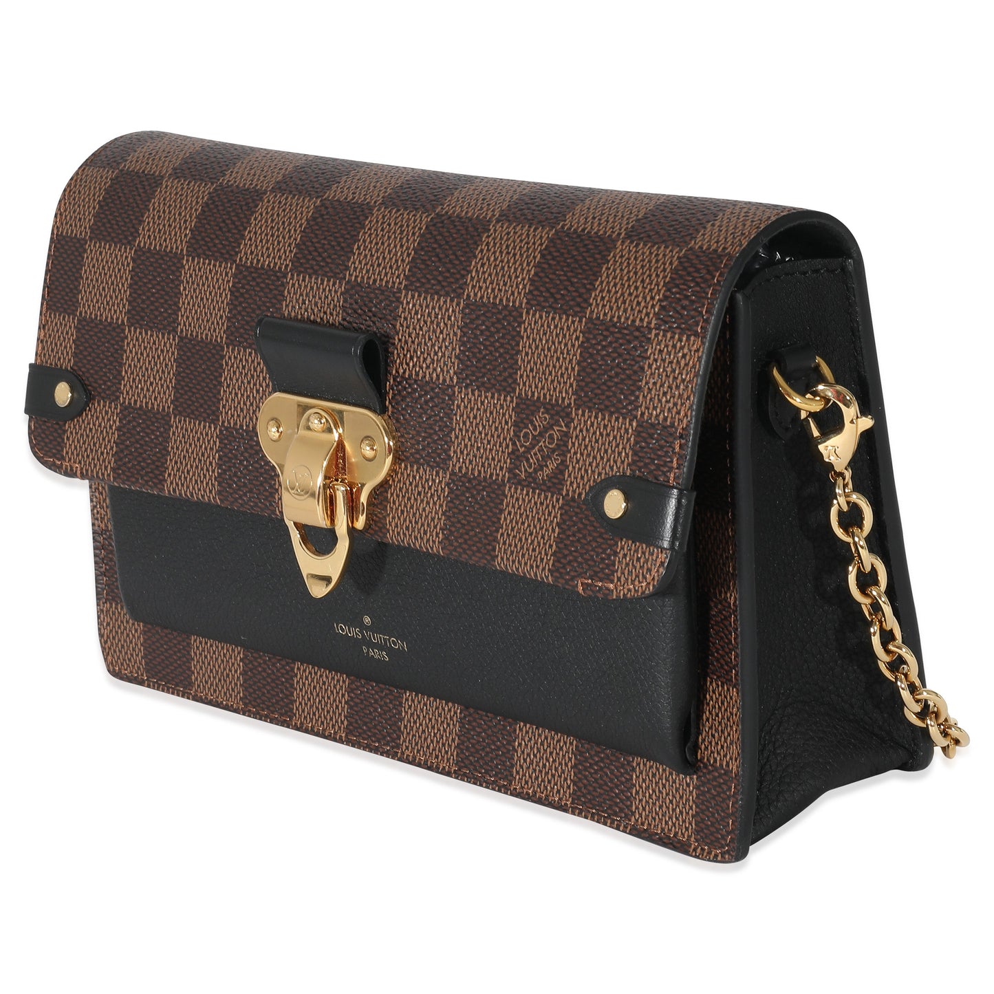 Louis Vuitton Louis Vuitton Black Damier Ebene Canvas Vavin Chain Wallet