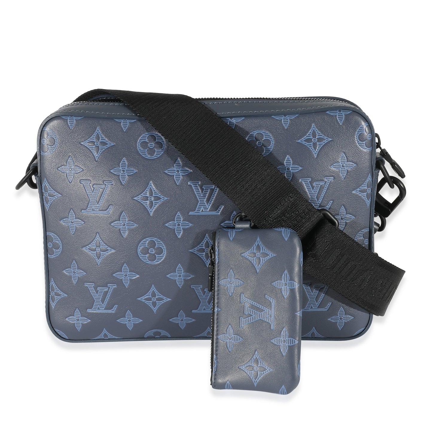 Louis Vuitton Navy Monogram Shadow Calfskin Duo Messenger