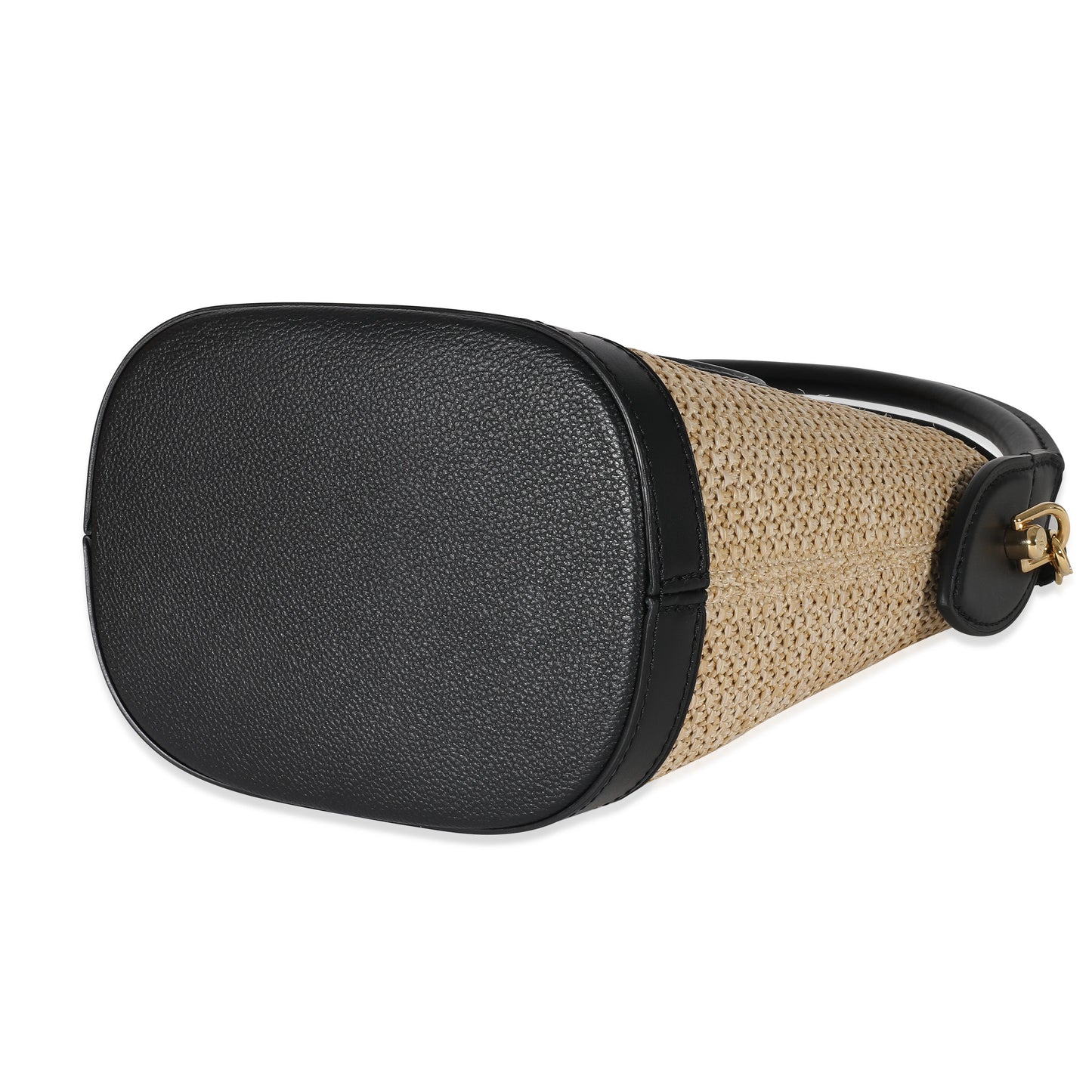 Louis Vuitton Louis Vuitton Black Beige Raffia Petit Bucket Bag