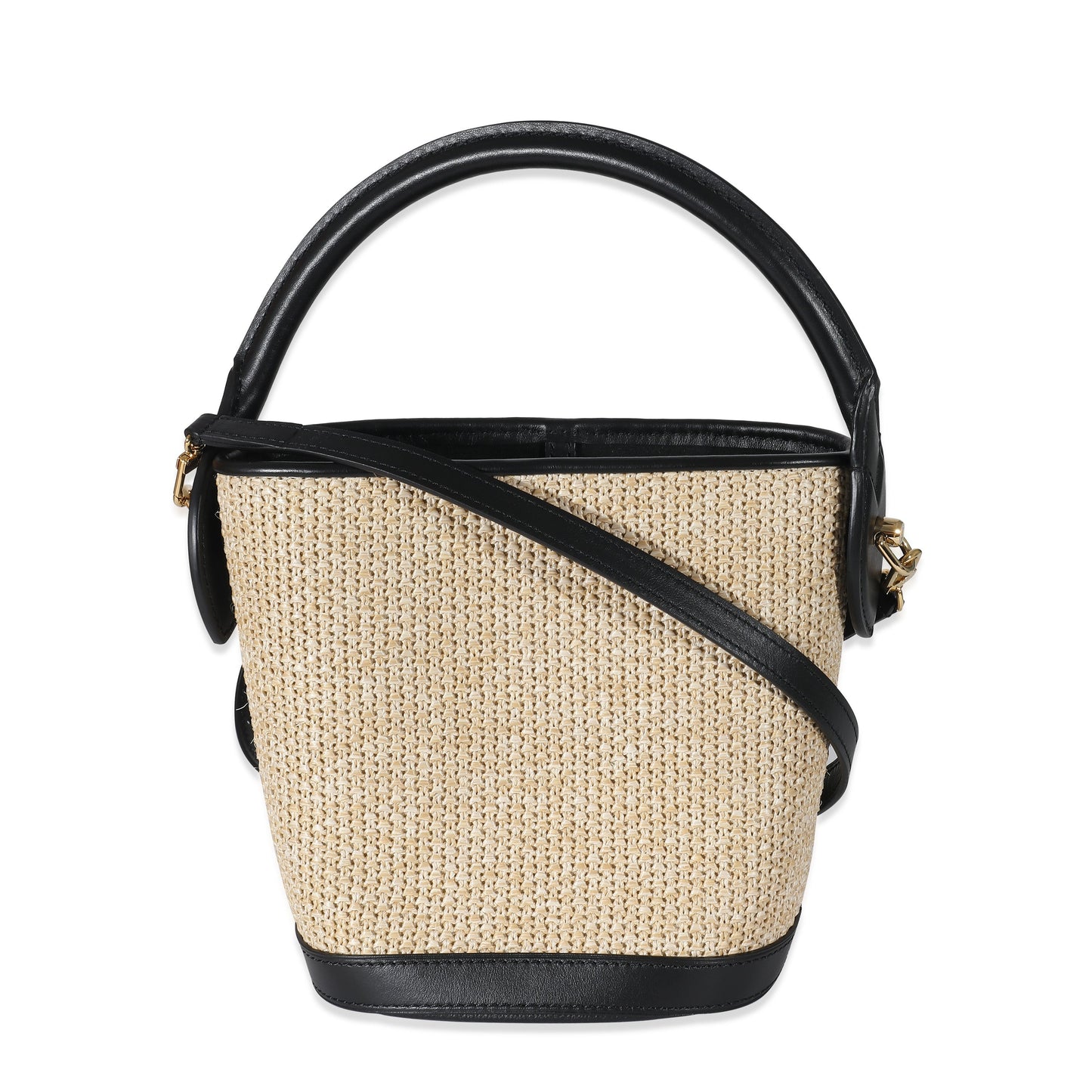 Louis Vuitton Louis Vuitton Black Beige Raffia Petit Bucket Bag