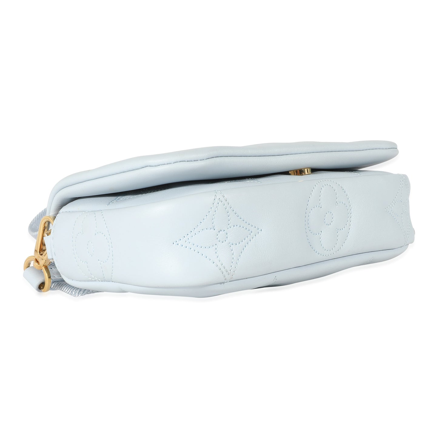 Louis Vuitton Louis Vuitton Bleu Glacier Bubblegram Wallet On Strap