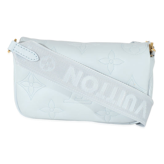 Louis Vuitton Louis Vuitton Bleu Glacier Bubblegram Wallet On Strap