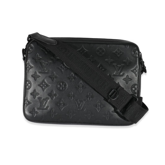 Louis Vuitton Louis Vuitton Black Monogram Shadow Leather Duo Messenger Bag