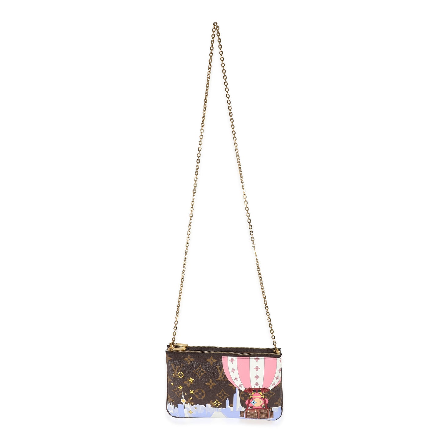 Louis Vuitton Louis Vuitton Monogram Canvas Vivienne Christmas Animation Double Zip Pochette