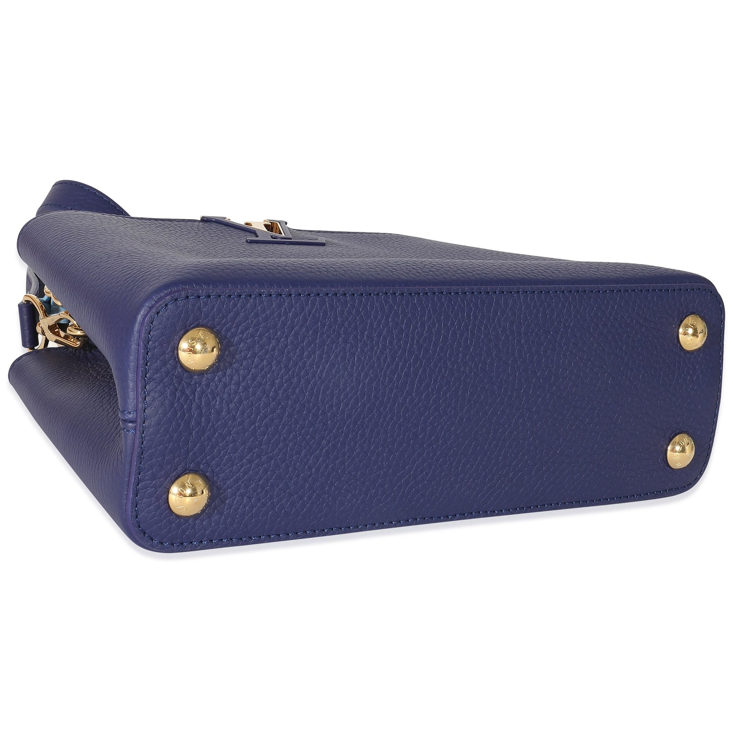 Louis Vuitton Louis Vuitton Taurillon Blue Tan Monogram Flowers Capucines BB