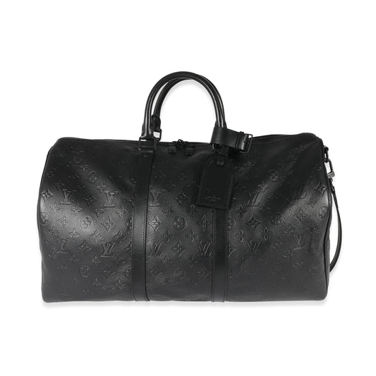 Louis Vuitton Louis Vuitton Black Monogram Shadow Keepall Bandoulière 50