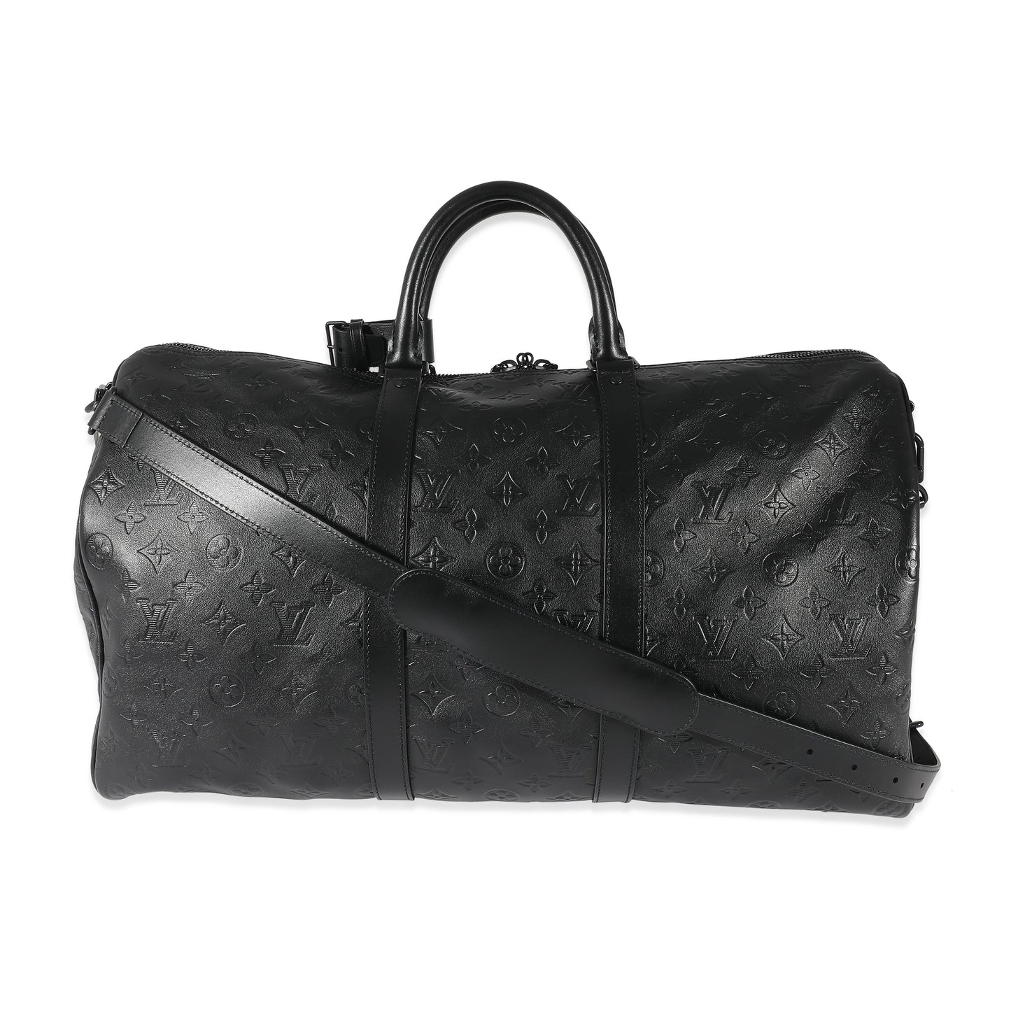 Louis Vuitton Louis Vuitton Black Monogram Shadow Keepall Bandoulière 50