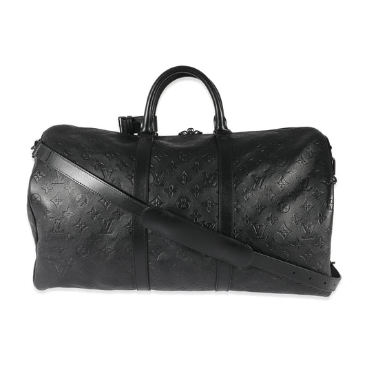 Louis Vuitton Louis Vuitton Black Monogram Shadow Keepall Bandoulière 50