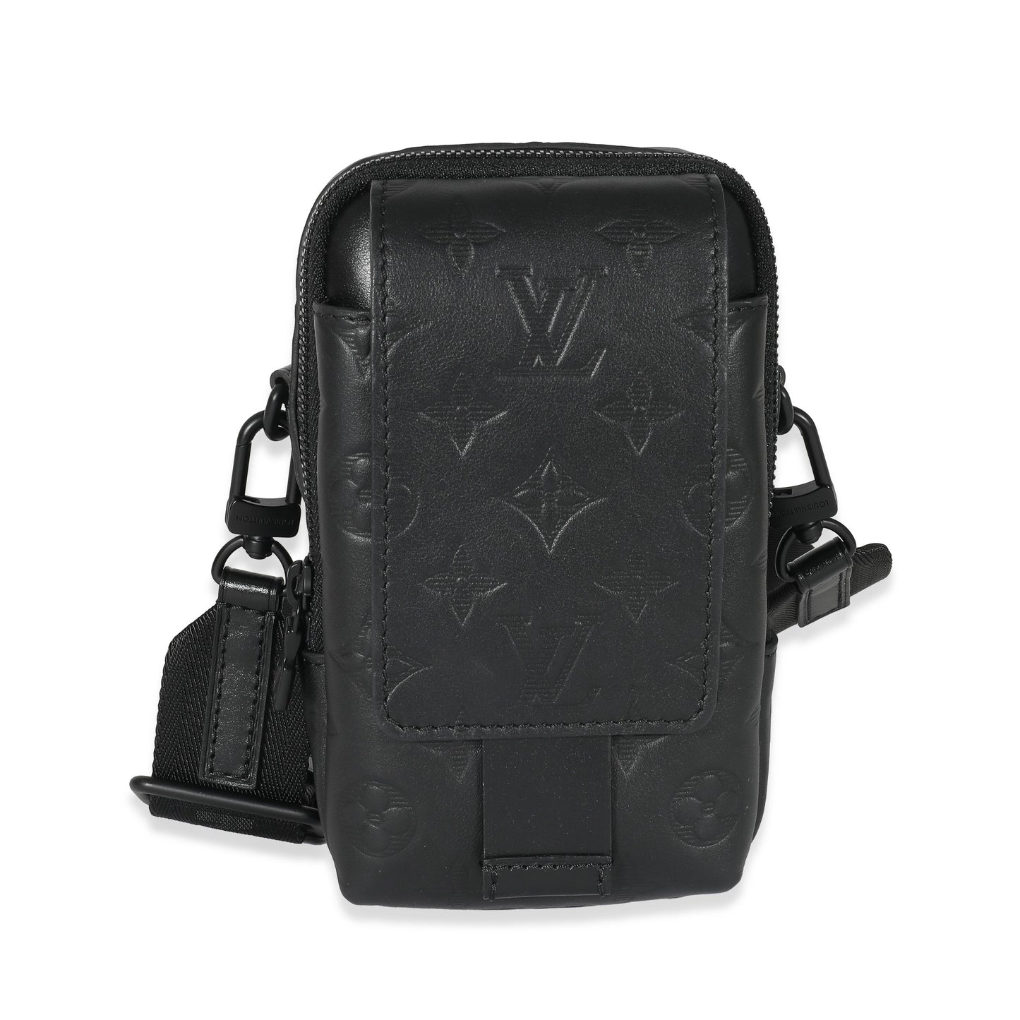 Louis Vuitton Louis Vuitton Black Monogram Shadow Double Phone Pouch NM