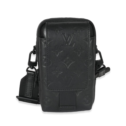 Louis Vuitton Louis Vuitton Black Monogram Shadow Double Phone Pouch NM