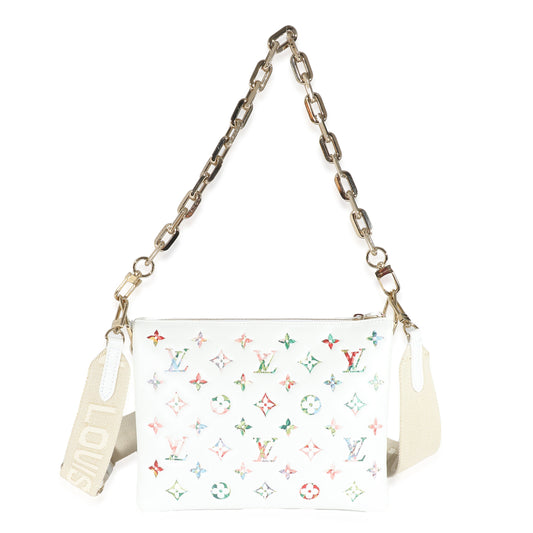 Louis Vuitton Louis Vuitton Cream Monogram Embossed Puffy Lambskin LV Garden Coussin PM
