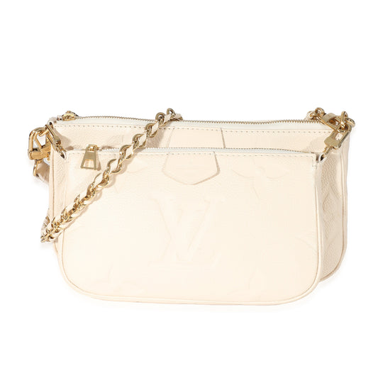 Louis Vuitton Louis Vuitton Cream Monogram Empreinte Multi Pochette Accessoires