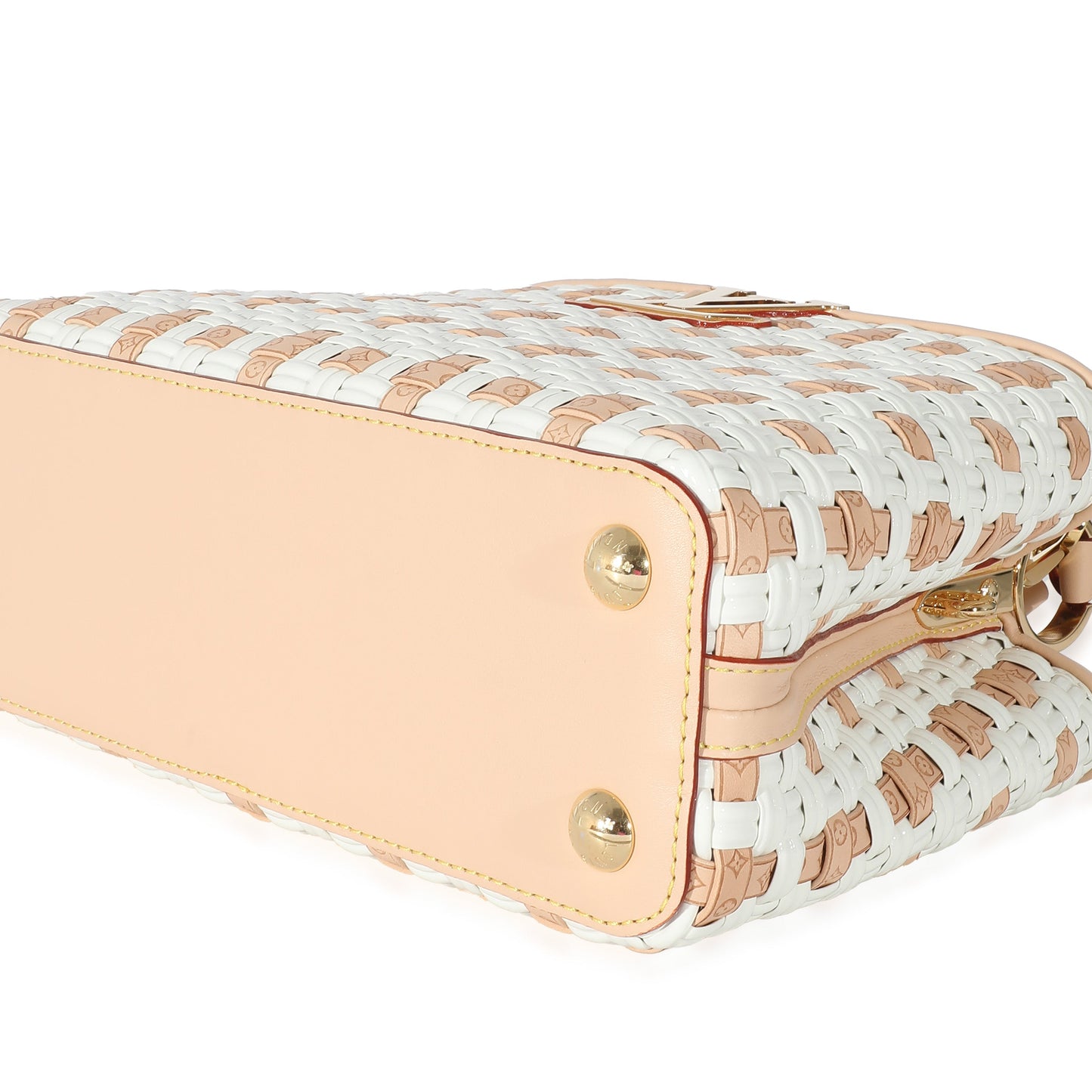 Louis Vuitton White Monogram Wicker Woven LV Heavenly Capucines BB