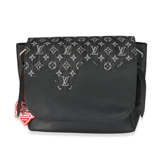 Louis Vuitton x Nigo Black Monogram Denim Taurillon Besace Tokyo Messenger