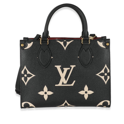 Louis Vuitton Louis Vuitton Black & Beige Bicolor Monogram Empreinte Onthego PM