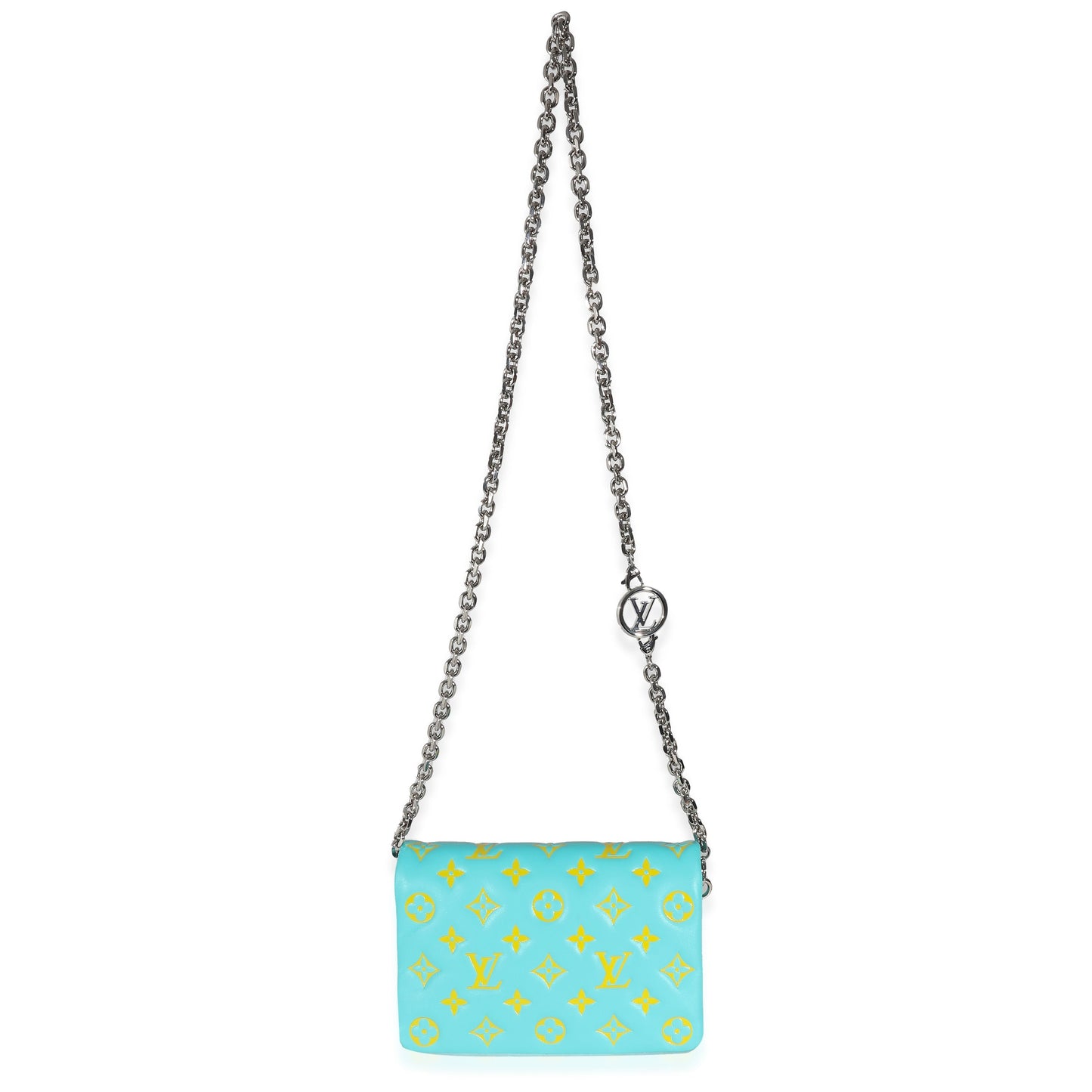Louis Vuitton Menthe Jaune Monogram Embossed Lambskin Pochette Coussin