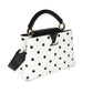 Louis Vuitton Louis Vuitton Black & White Polka Dot Printed Leather Capucines BB