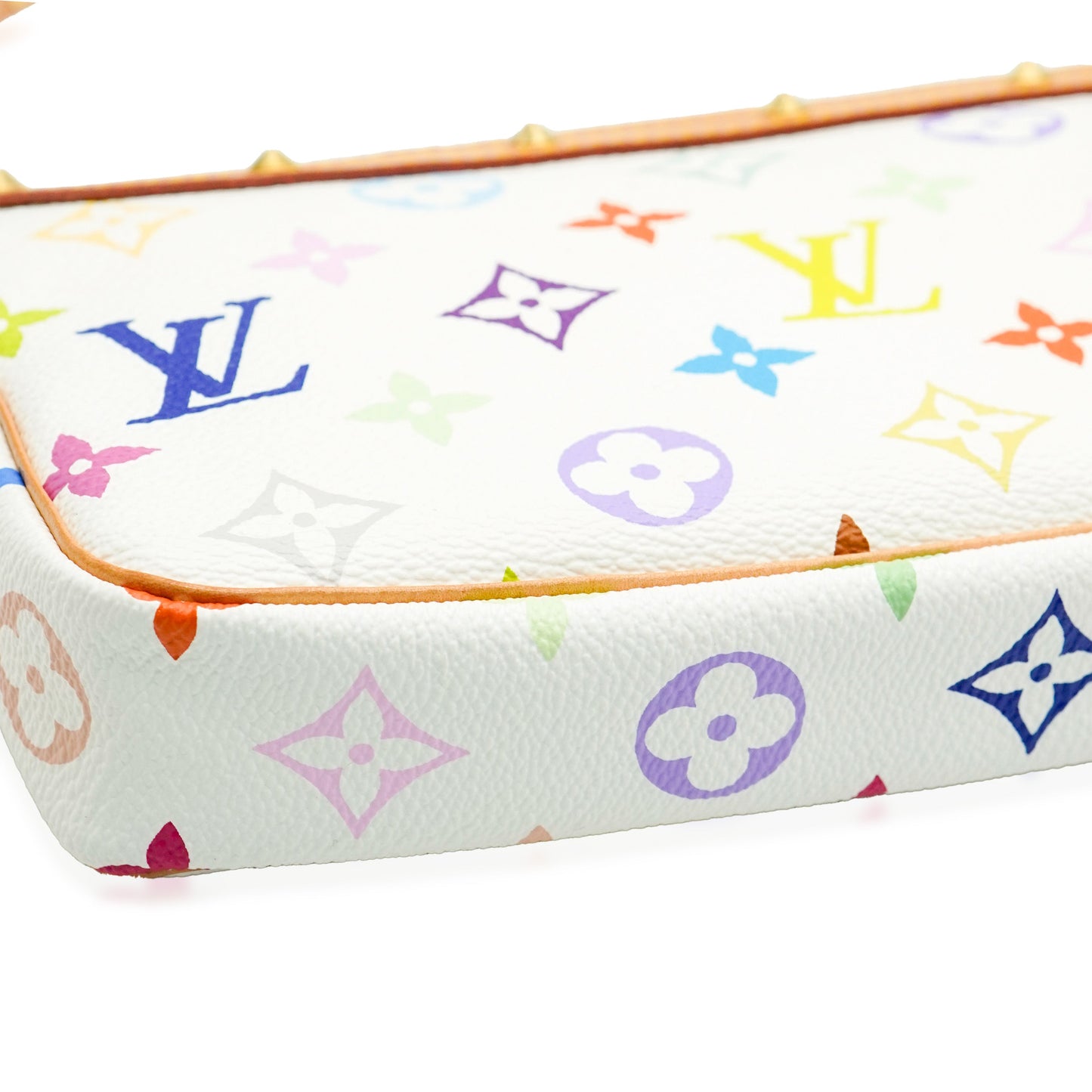 Louis Vuitton Louis Vuitton White Monogram Multicolore Canvas Pochette Accessoires