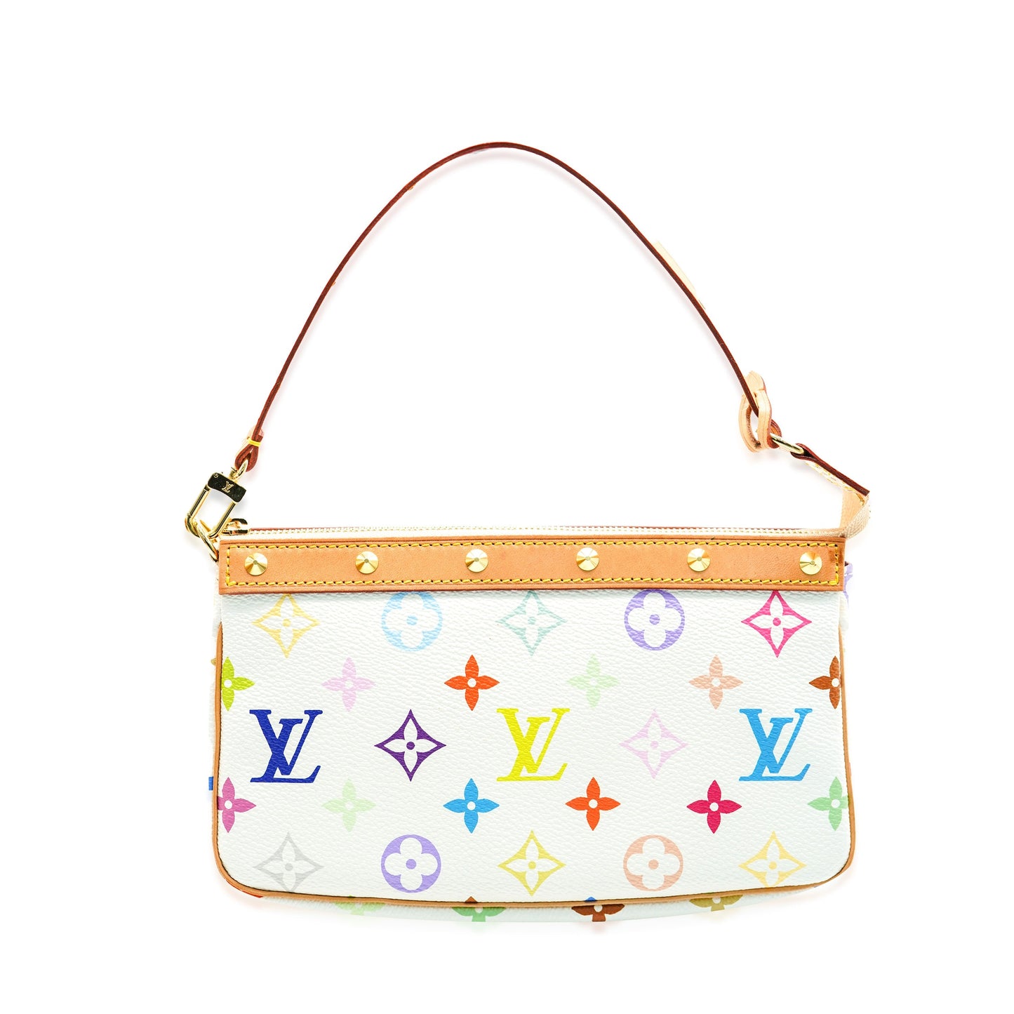 Louis Vuitton Louis Vuitton White Monogram Multicolore Canvas Pochette Accessoires