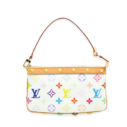 Louis Vuitton Louis Vuitton White Monogram Multicolore Canvas Pochette Accessoires