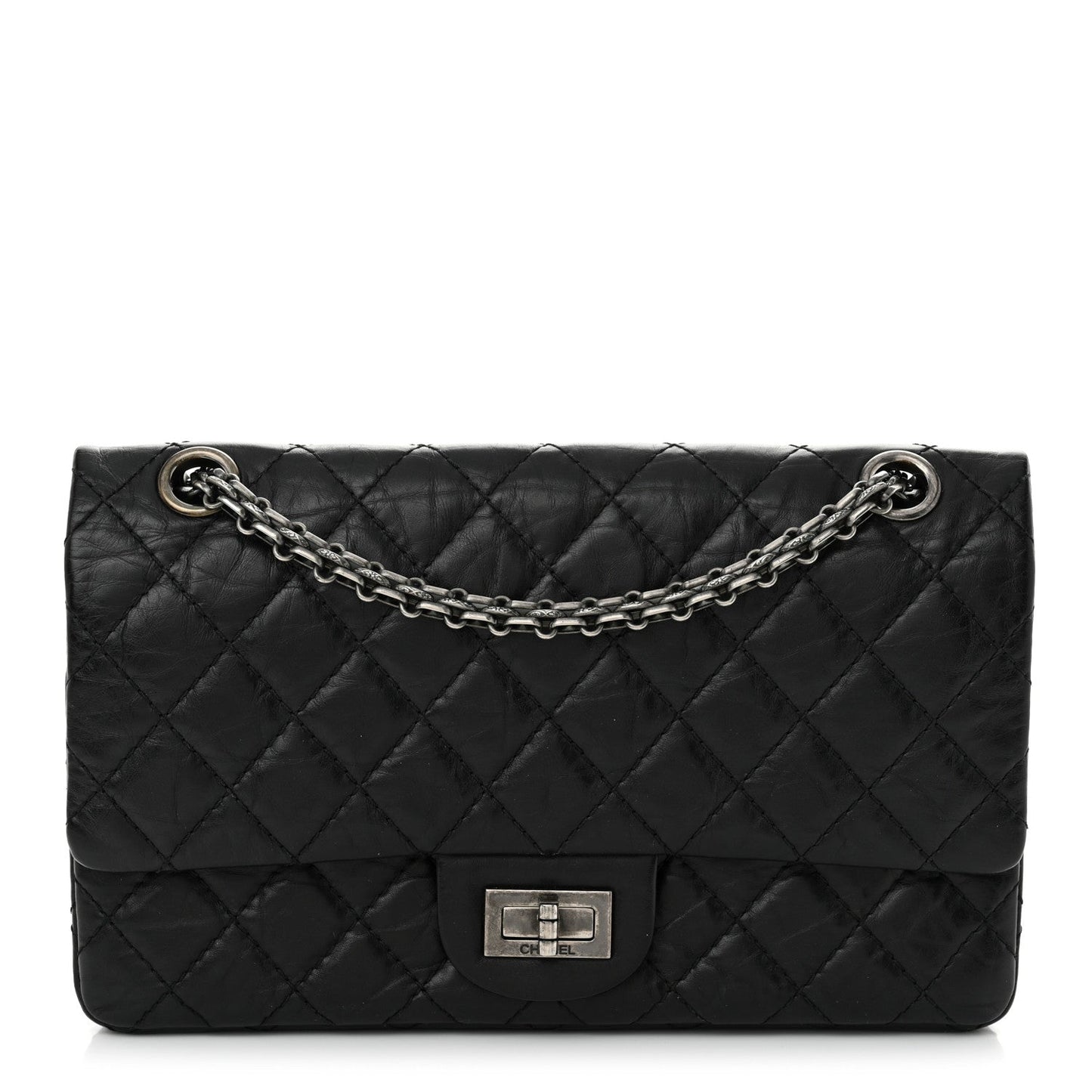 Amelia Aged Calfskin Quilted 2.55 Reissue 225 Flap Black