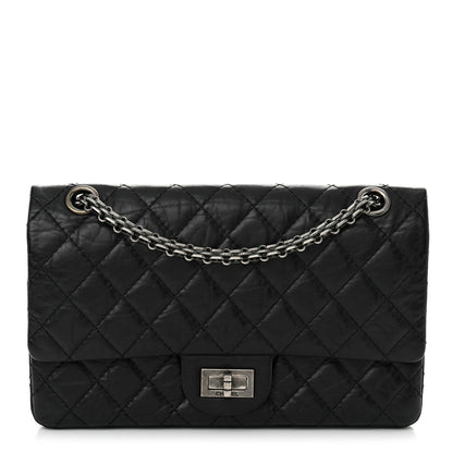 Amelia Aged Calfskin Quilted 2.55 Reissue 225 Flap Black